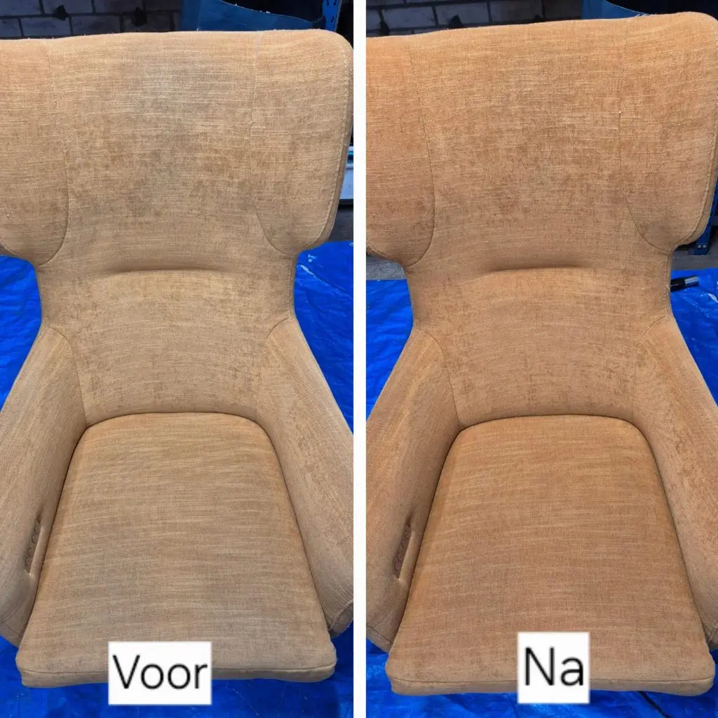 ChemDry vlekken verwijderen resultaat stoel